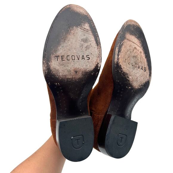 Tecovas The Chance Men’s Chelsea Boots Rust Suede Tan 10 EE Extra Wide - Picture 13 of 13